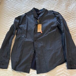 Denim & Flower Men's Casual Button Down Shirt - Navy